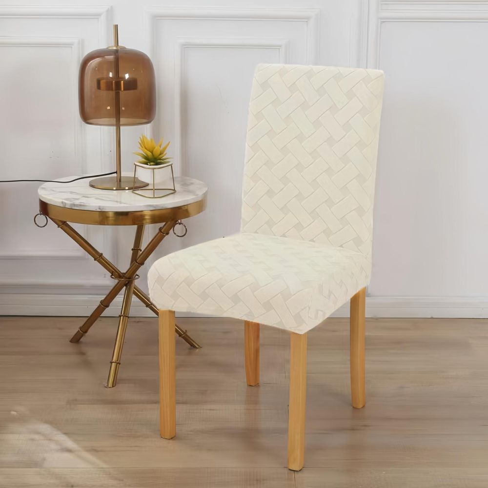 Elastična navlaka s pletenim uzorkom - set 6 komada Bež