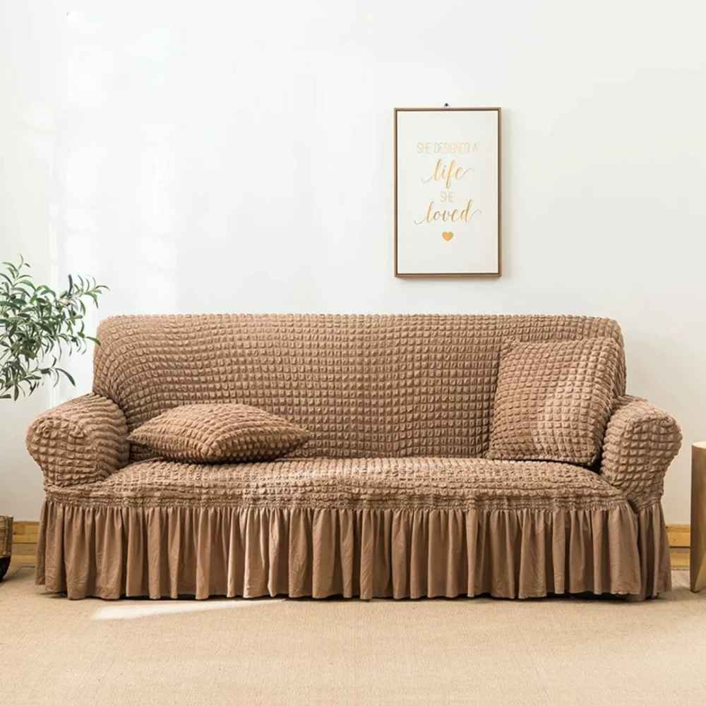 Kockaste navlake za trosjed, dvosjed i fotelju Smeđa