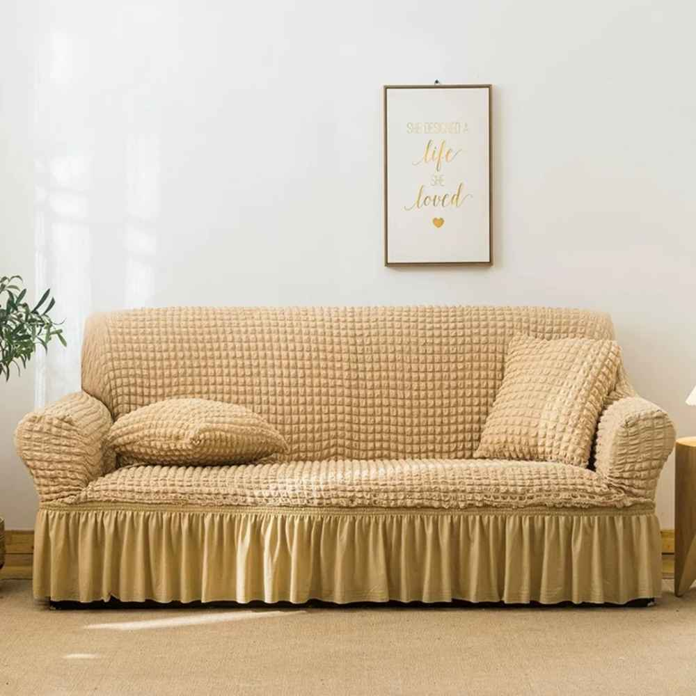 Kockaste navlake za trosjed, dvosjed i fotelju Bež