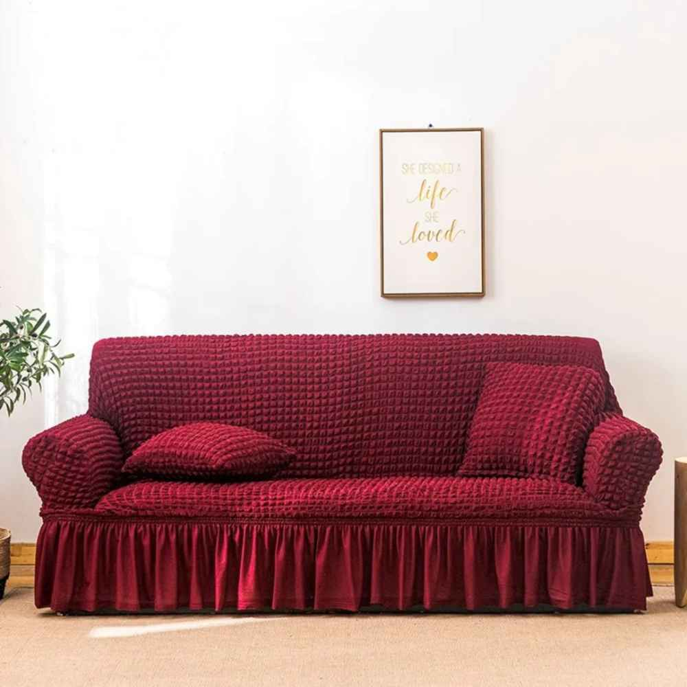 Kockaste navlake za trosjed, dvosjed i fotelju Crvena